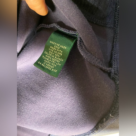 Lauren Ralph Lauren Sweater Womens XL Blue White Striped Sweatshirt Full Zip - Picture 5 of 11